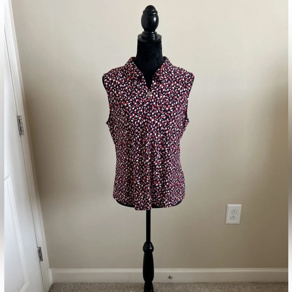 Tommy Hilfiger Women’s Collared Top Red White And Blue Size Large EUC